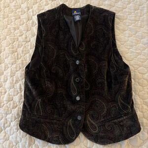 Vintage Lizsport Petite Women's Brown Grunge Vest Whimsygoth